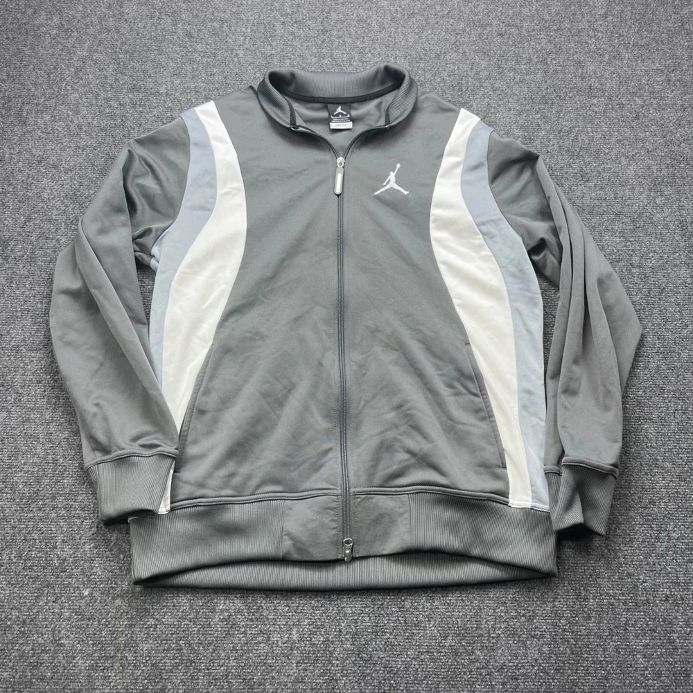 Jordan Dri-FIT Full Zip Athletic Gray Colorblock Track Jacket